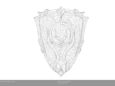 Low Poly Stylized Ethereal Sentinel Shield Low-poly 3D model