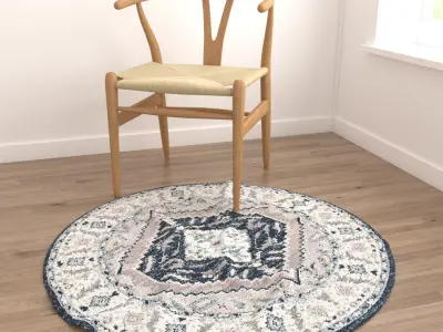 Round Rug Set 166 3D model