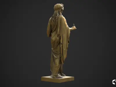Hope Antique Statue - Old Gold Low-poly 3D model