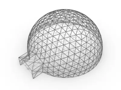 Geodesic Dome with Door Opening V4 3D model