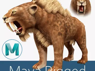 Saber tooth  Low-poly 3D model