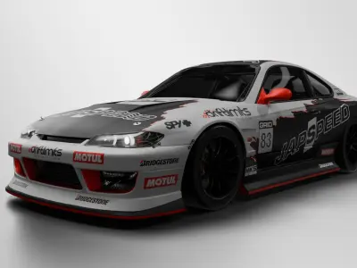 Nissan Silvia s15 Low-poly 3D model