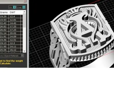 men A ring 3D print model