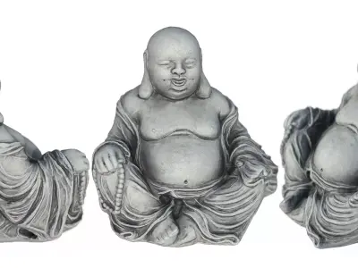 Smiling buddha Low-poly 3D model