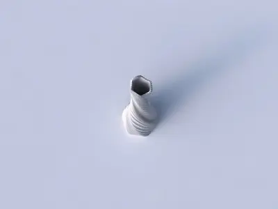 Vase twisted squeezed hexagon with wavy extruded lines 2 3D print model