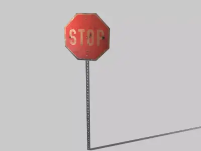 Old Rusty Stop Sign 3D model