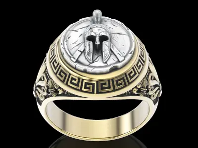 Spartacus man ring  gold jewelry printable 3D model 3D print model
