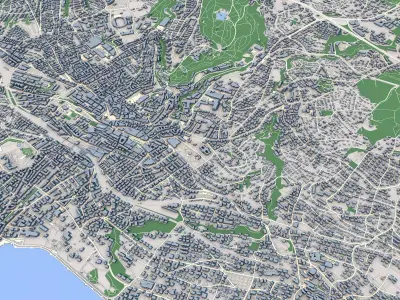 10 Models American Cities Low Poly Collection Urban Landscape