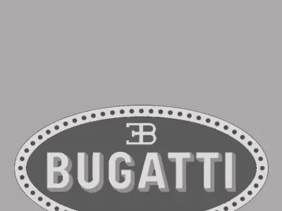 LOGO FRONT BUGATTI Low-poly 3D model