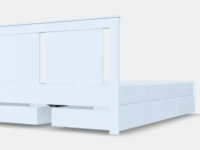 SONGESAND Bed frame with 4 storage boxes 5 Low-poly 3D model