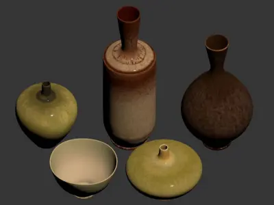 Ceramic Vases Set 1 by Berndt Friberg 3D model