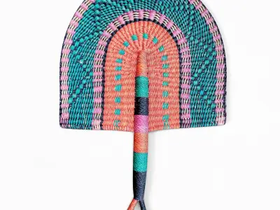 African Handwoven Fan 38 3D model
