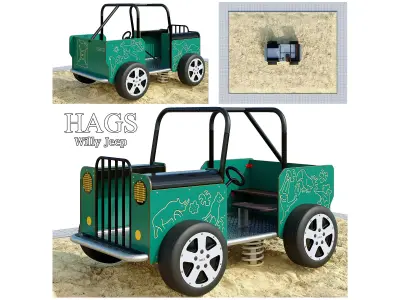 Spring swing for a playground Willy Jeep HAGS 3D model