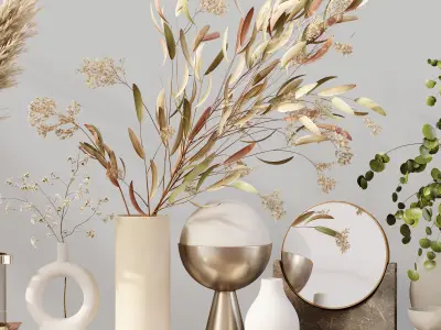 Decorative Set 214 Low-poly 3D model