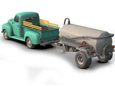 Farm Car Low-poly 3D model