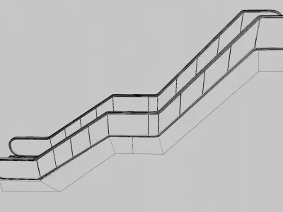 well modeled pbr Escalator Low-poly 3D model