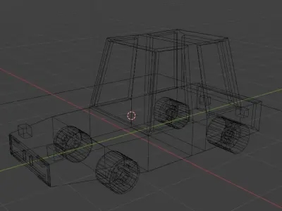 Wobble Wagon Blue Free low-poly 3D model