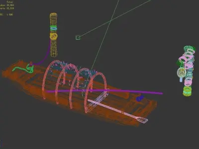 Game Ancient China - Transportation - Boat 03 3D model