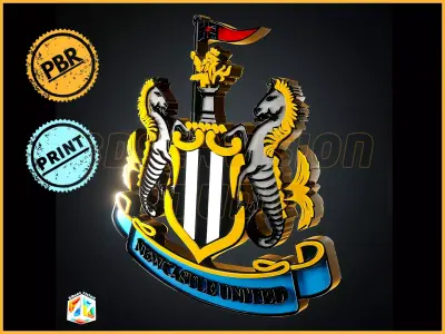 Newcastle United logo - Cinematic - 3D print 3D model