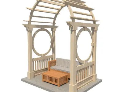 Pergola 5 Low-poly 3D model