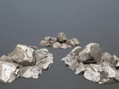 cliff rocks   Low-poly 3D model