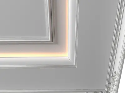 Ceiling classic coffered illuminated Modern Art Deco style 3D model