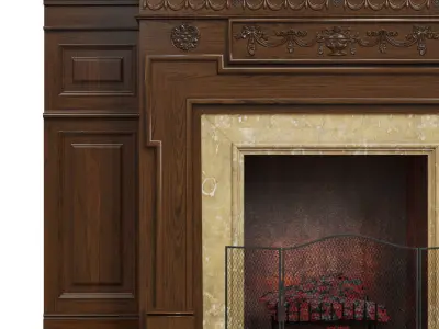 Classic fireplace 06 3D model