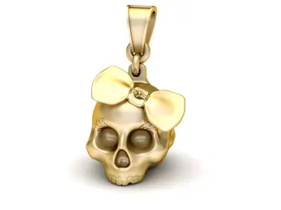 FEMALE SKULL FACE PENDANT 3D PRINTABLE MODEL 3D print model