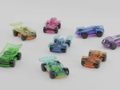 Plastic Toy Cars 3D model