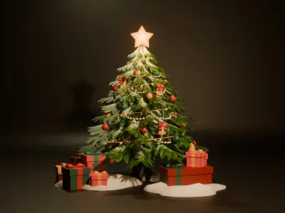 Christmas Tree Low-poly Low-poly 3D model