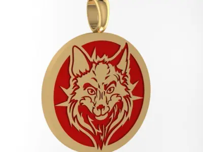 Wolf pendant 3D print model