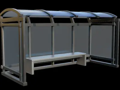 Game Ready Bus Stop 8 Low-poly 3D model