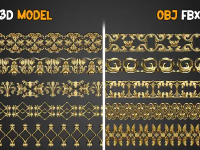 50 Ornaments Trim Brushes    Vol 20 3D model