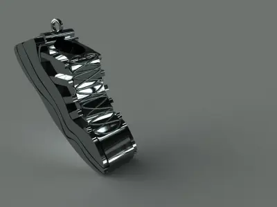 Basketball Shoe Pendant Gold Silver Platinum Luxury Jewelry 3D print model