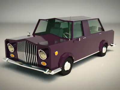 Low Poly Sedan Car 02 Low-poly 3D model