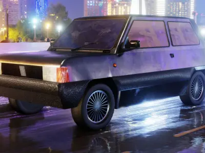 Old Fiat Car Low-poly 3D model