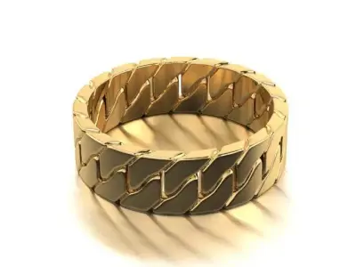 Cuban Chain Ring Stackble Ring 3D print model