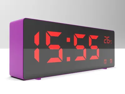 CLOCK PURPLE RED Low-poly 3D model