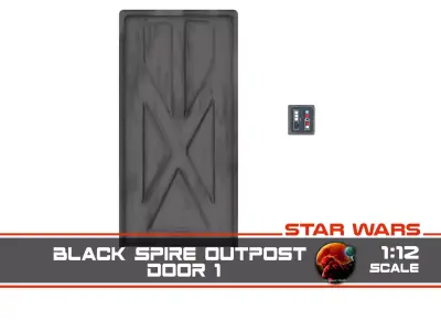 Black Spire Outpost Door 1 1-12 scale Blackseries  Free 3D print model