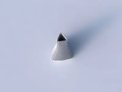 Vase grounded triangle with bent extruded lines 2 3D print model