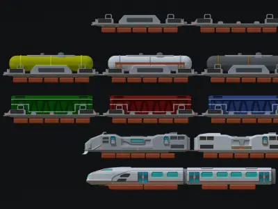 Maglev train low-poly 3D model Free low-poly 3D model