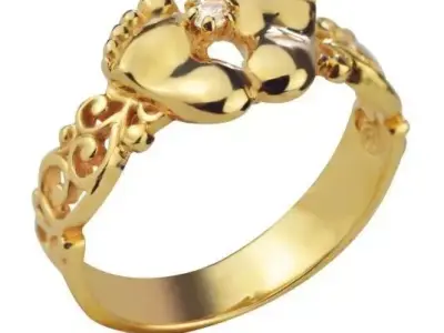 Jewelry Baby Foot and Hands Rings Gold 3D print model