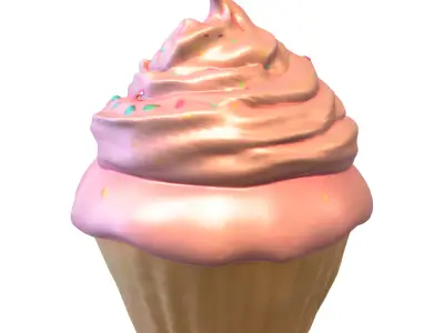 Kawaii Cupcake Character Low-poly 3D model