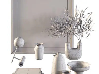 Decorative set 8 Low-poly 3D model