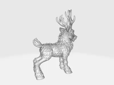 Christmas Fantasy Reindeer Whimsical Holiday Reindeer Figurine  3D print model
