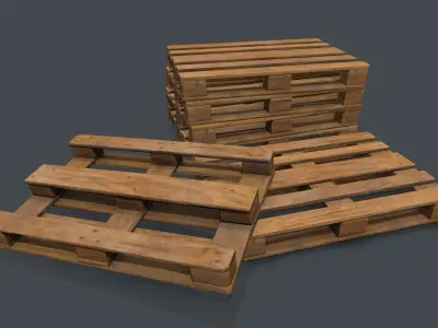 Wooden Pallet GameReady Free low-poly 3D model