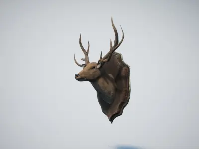 Deer Head Trophy Low-poly 3D model