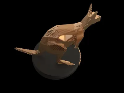Parametric V Kangaroo Low-poly 3D model
