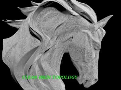 HORSE HEAD BUST ABSTRACT SCULPTURE Free 3D print model