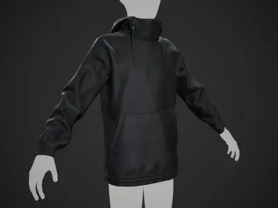 Black Snowboard Hoodie Style 2 Low-poly 3D model